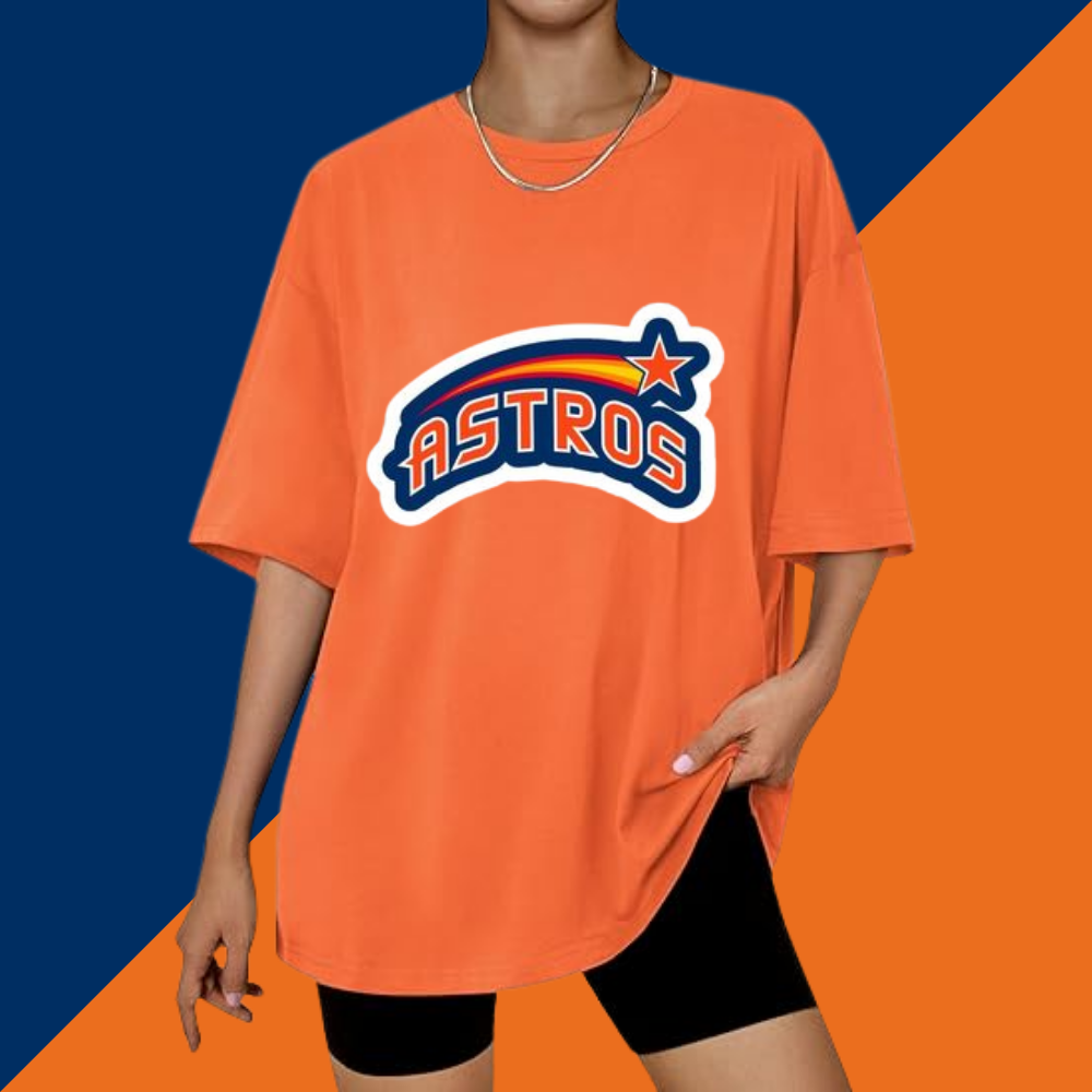 Casual Loose Fit Short Sleeve T-Shirt - Houston Astros - Baseswear