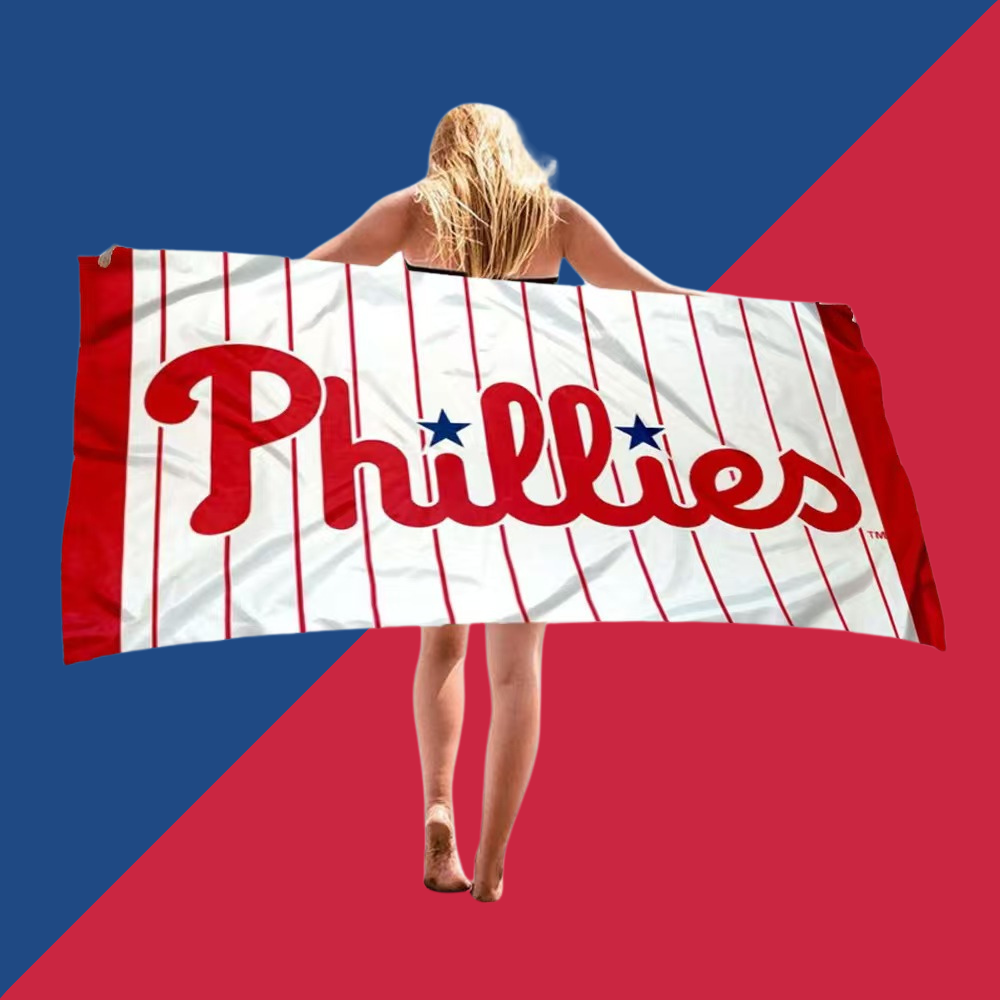 Beach comfort absorbent bath towel-Philadelphia Phillies - Baseswear