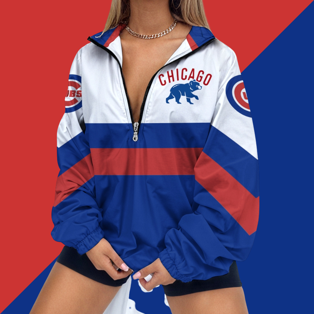 Women's Baseball Print V Neck Zipper Sweatshirt Jacket - Baseswear