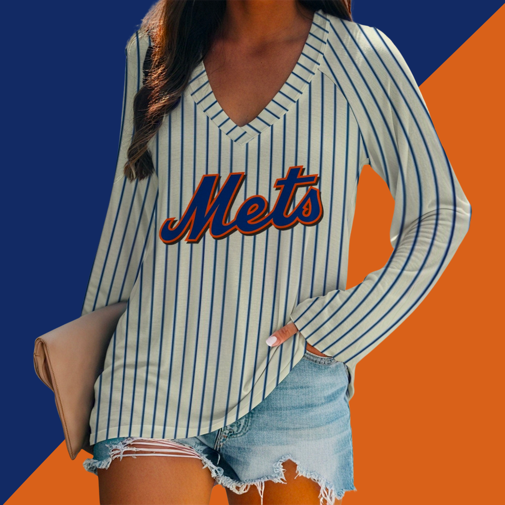 New Fashion Short Sleeve V-New York Mets - Baseswear