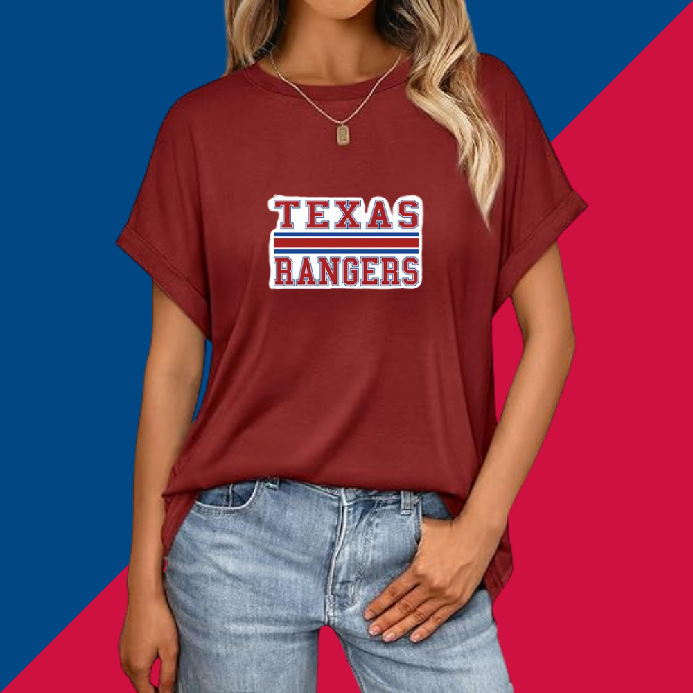 Casual Short Sleeve T-Shirt - Texas Rangers - Baseswear