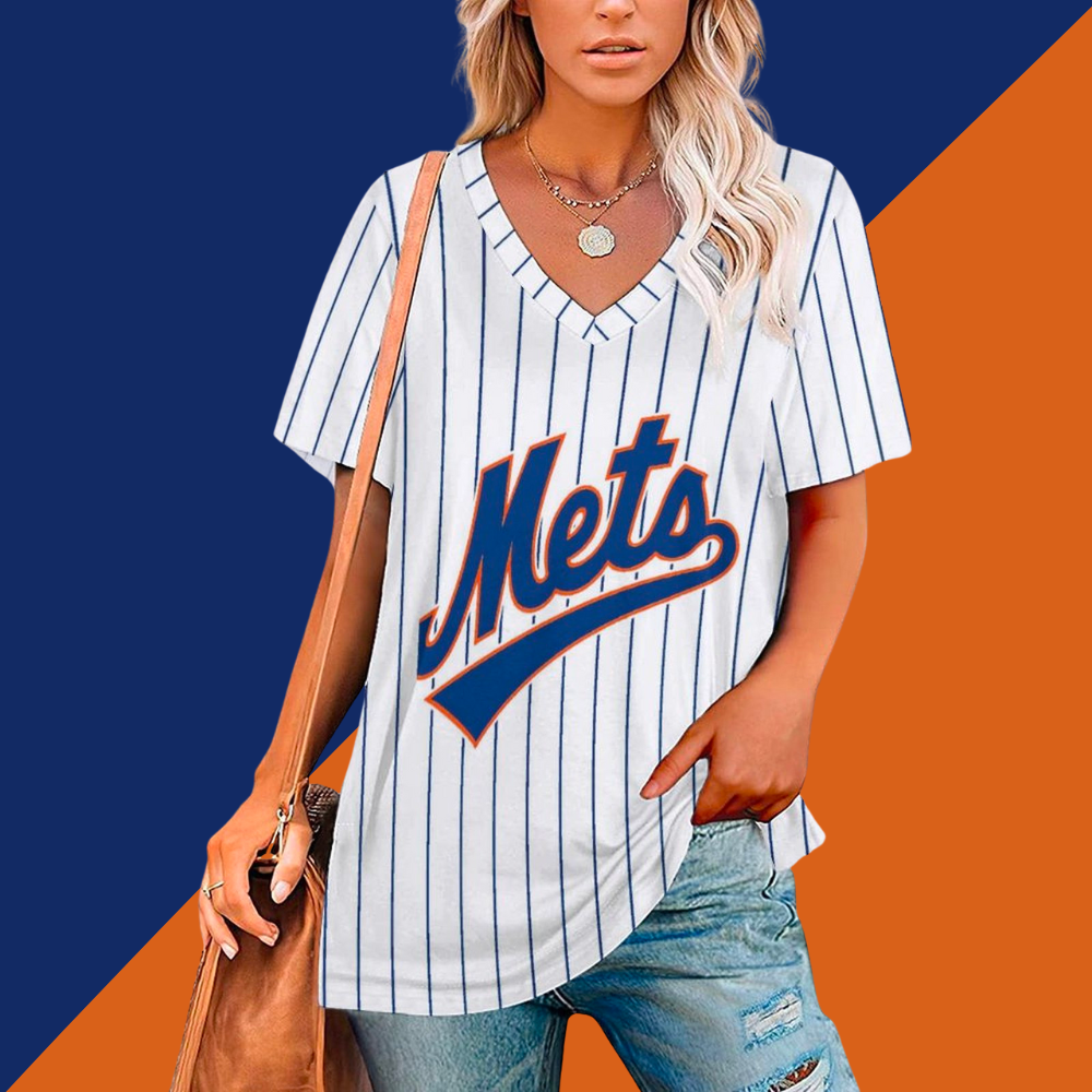 New Fashion Short Sleeve V-New York Mets - Baseswear