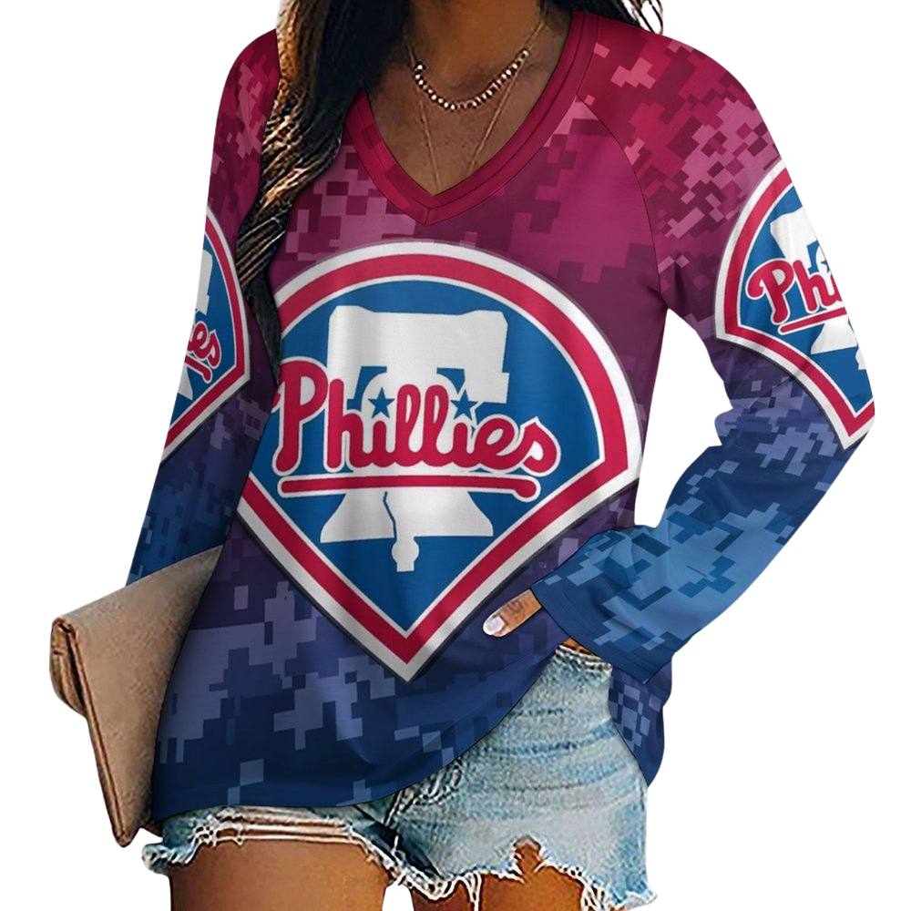 New Fashion Short Sleeve V-Philadelphia Phillies - Baseswear