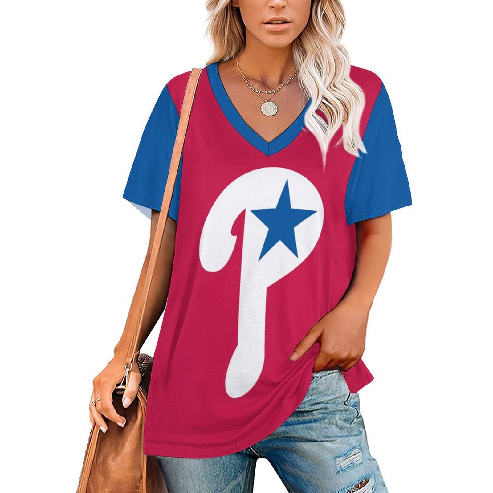 New Fashion Short Sleeve V-Philadelphia Phillies - Baseswear
