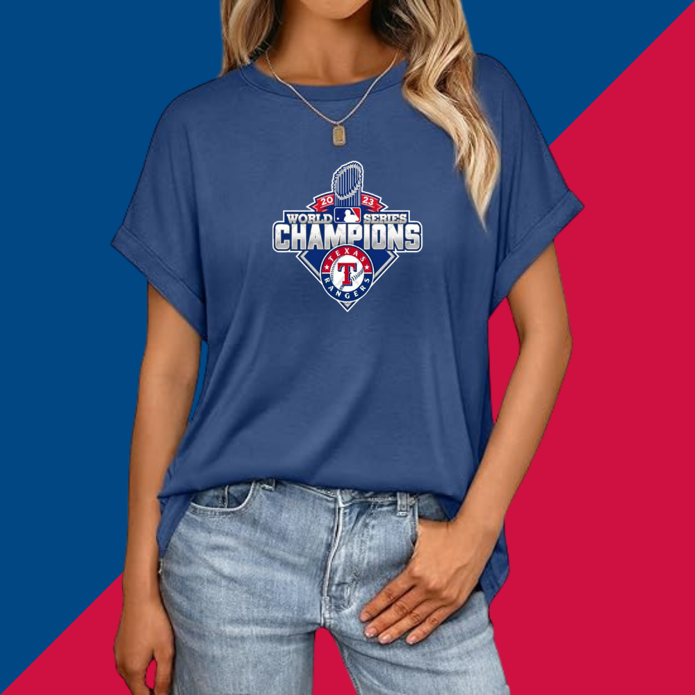 Casual Short Sleeve T-Shirt - Texas Rangers - Baseswear