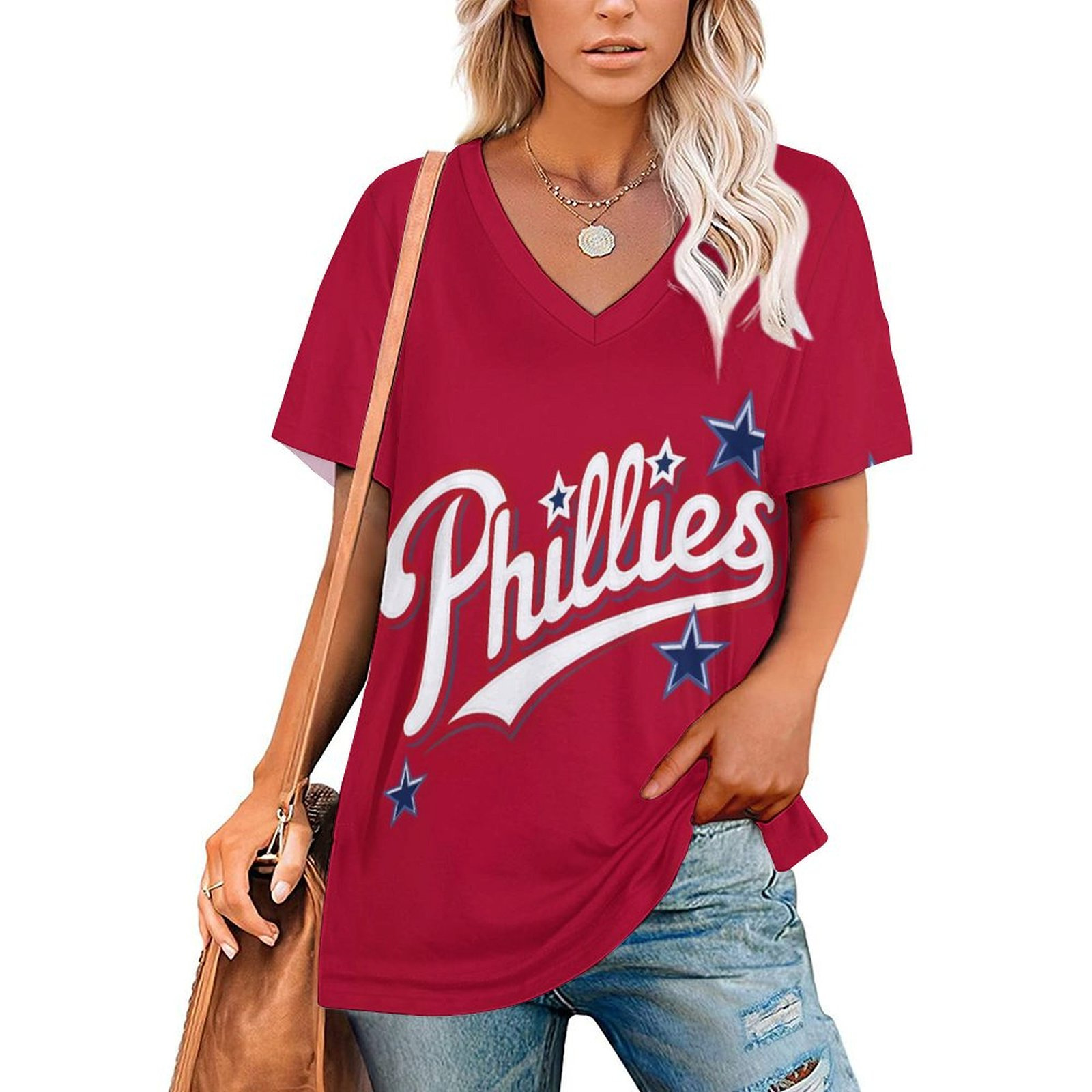New Fashion Short Sleeve V-Philadelphia Phillies - Baseswear