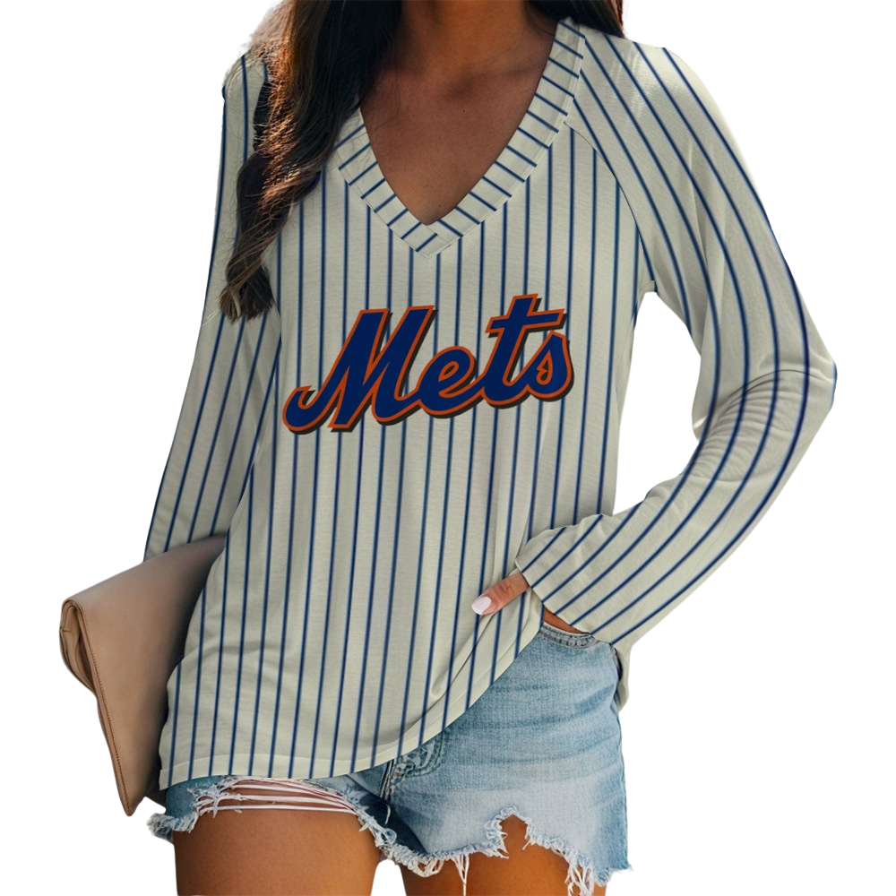 New Fashion Short Sleeve V-New York Mets - Baseswear