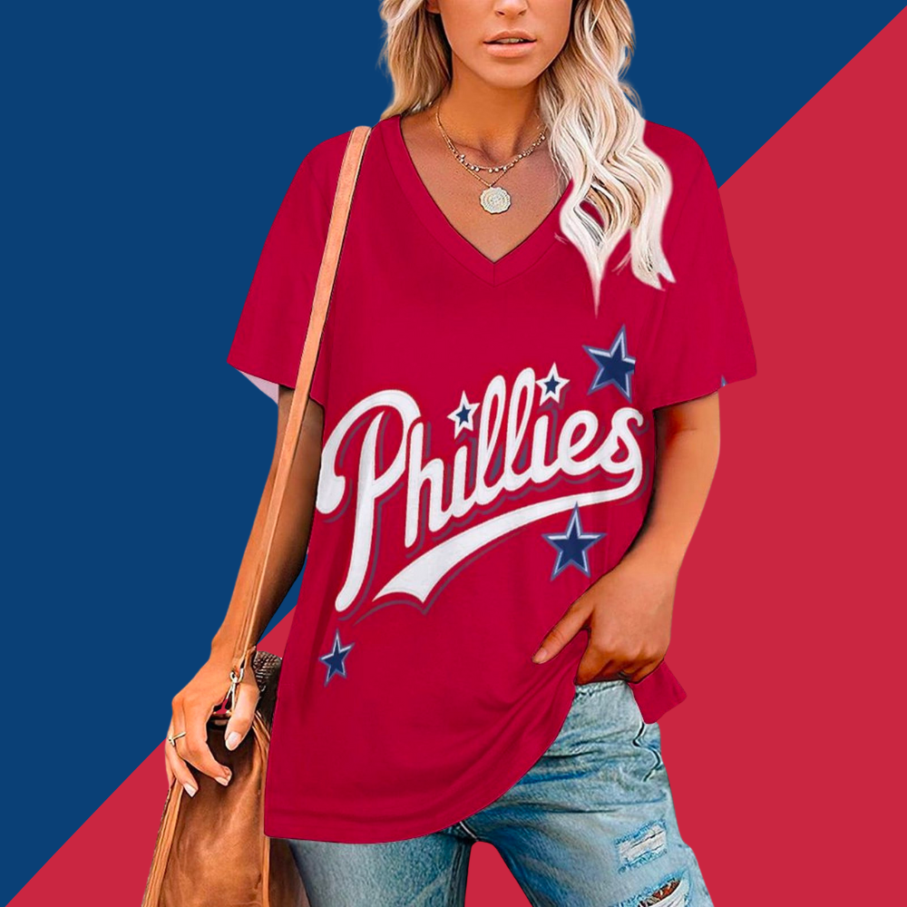 New Fashion Short Sleeve V-Philadelphia Phillies - Baseswear
