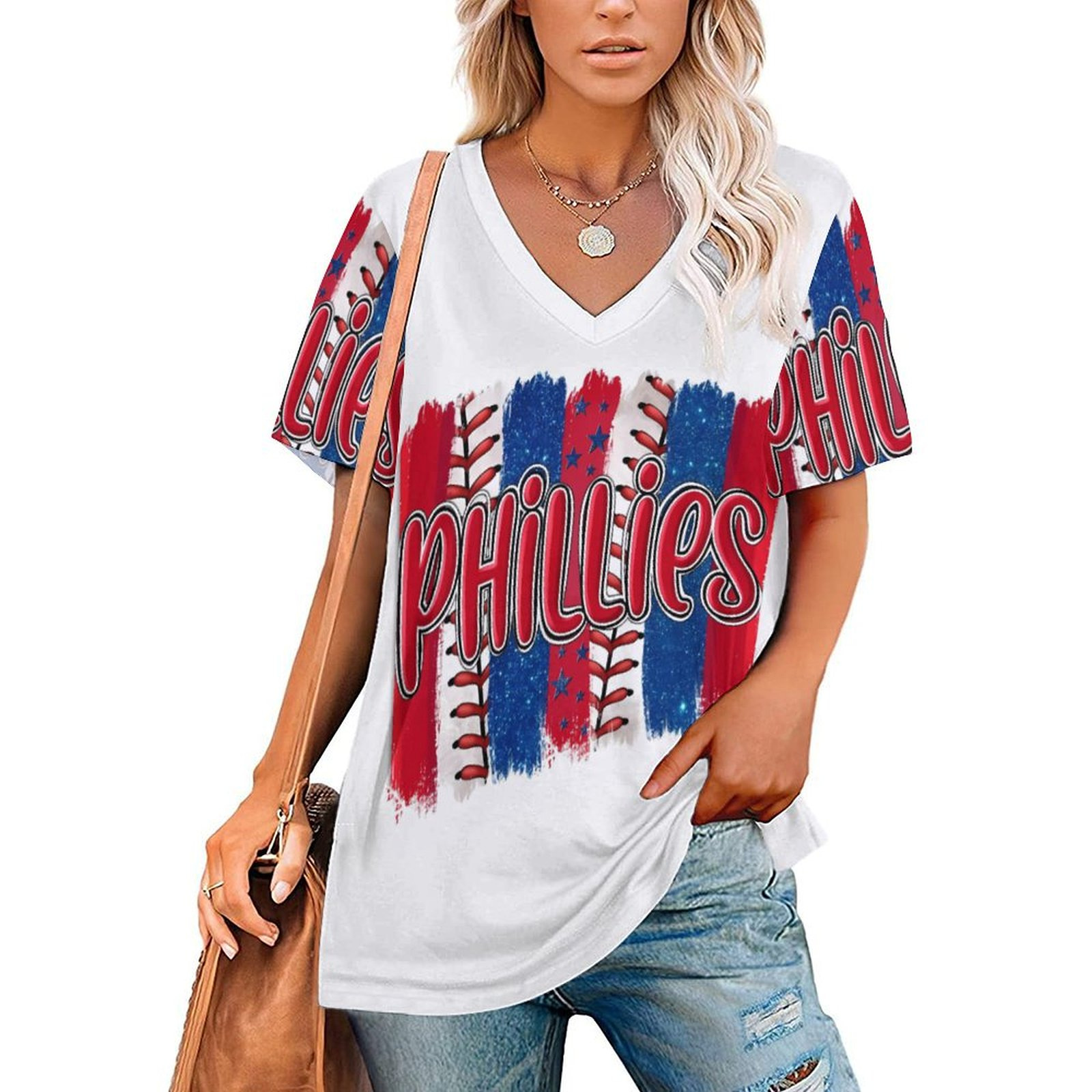 New Fashion Short Sleeve V-Philadelphia Phillies - Baseswear