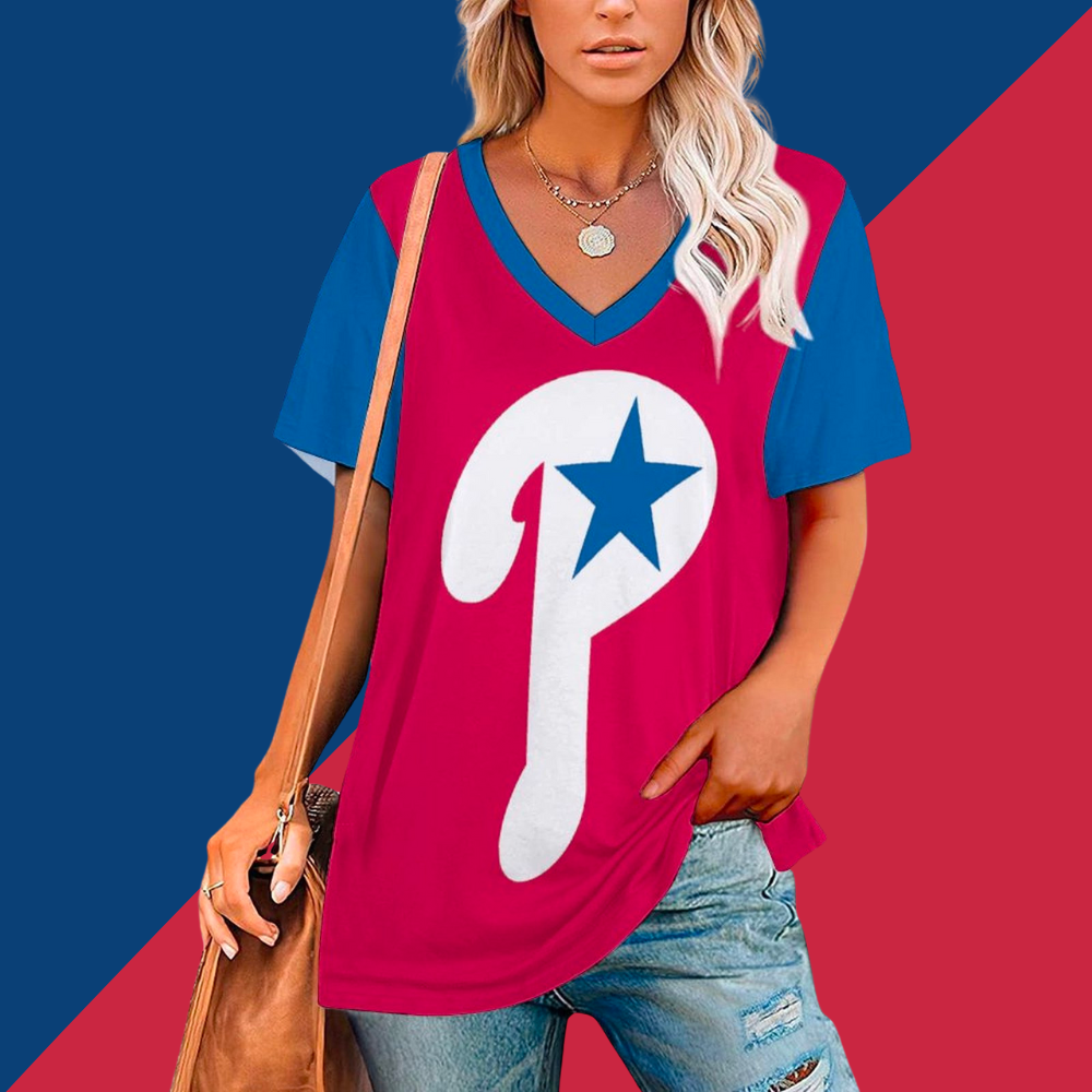 New Fashion Short Sleeve V-Philadelphia Phillies - Baseswear