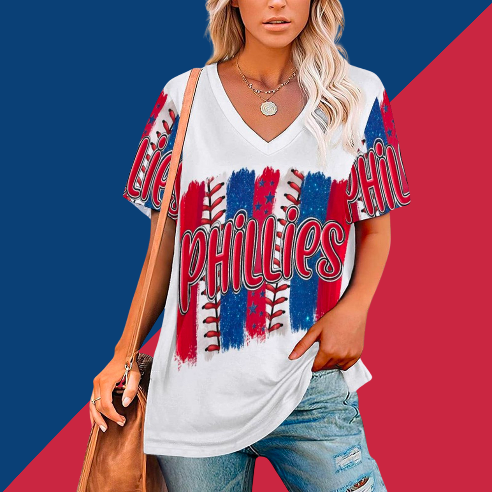 New Fashion Short Sleeve V-Philadelphia Phillies - Baseswear