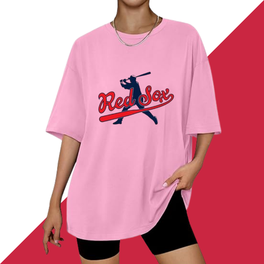 Casual Loose Fit Short Sleeve T-Shirt - Boston Red Sox - Baseswear