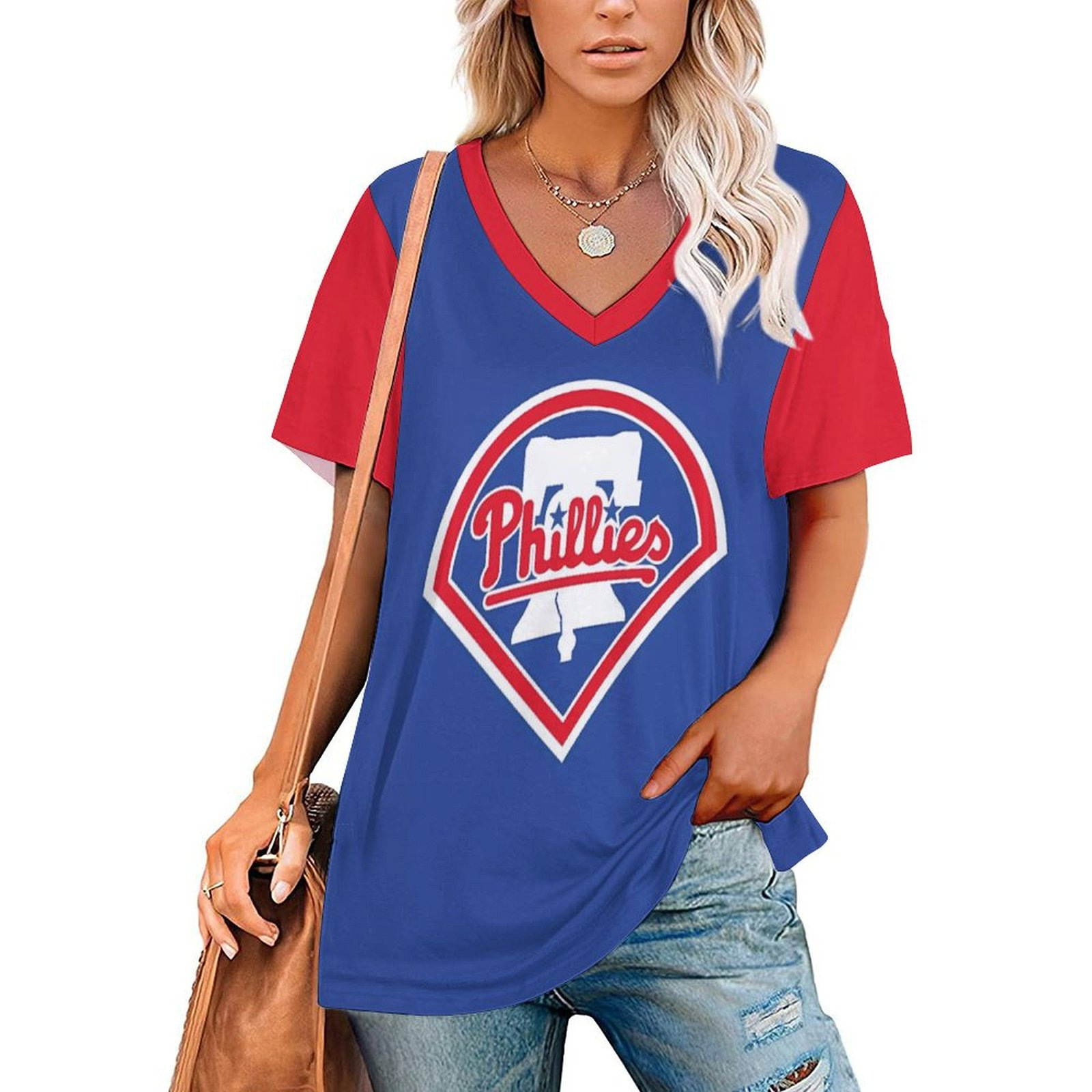 New Fashion Short Sleeve V-Philadelphia Phillies - Baseswear