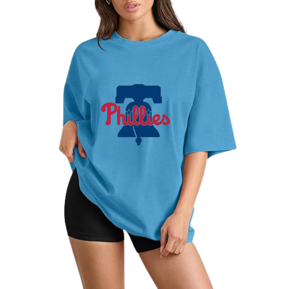 Casual Loose Fit Short Sleeve T-Shirt - Philadelphia Phillies - Baseswear