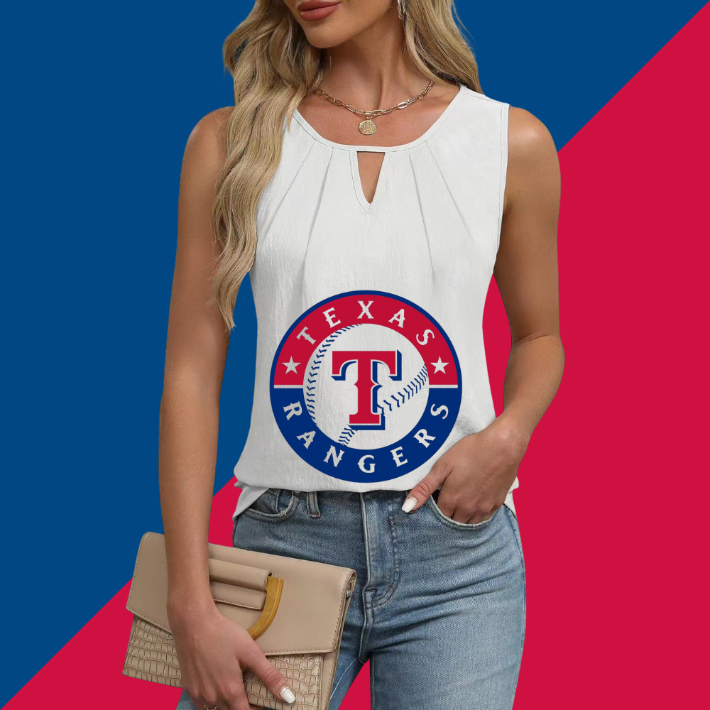 Simple and Versatile Sleeveless Tank Top-Texas Rangers - Baseswear