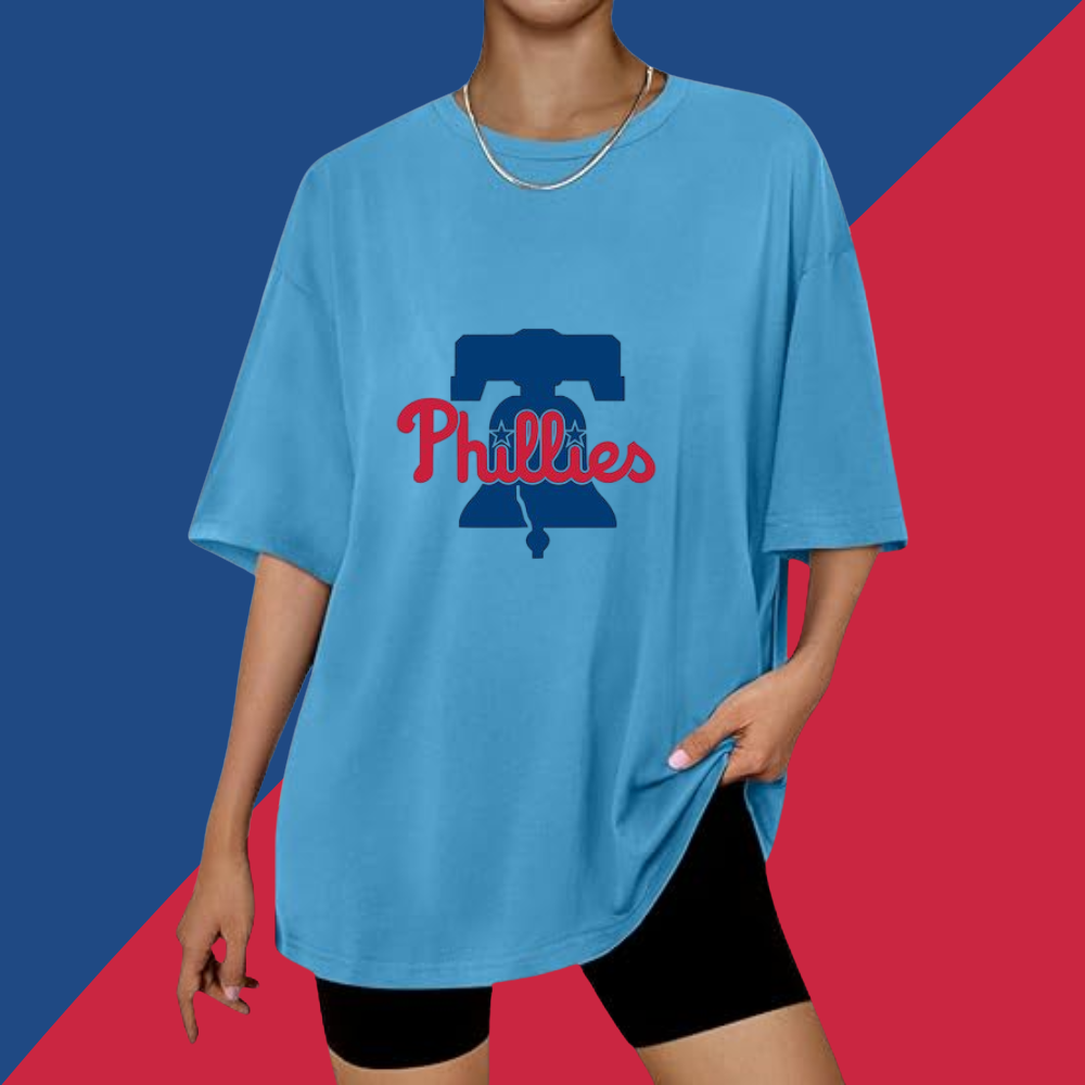 Casual Loose Fit Short Sleeve T-Shirt - Philadelphia Phillies - Baseswear
