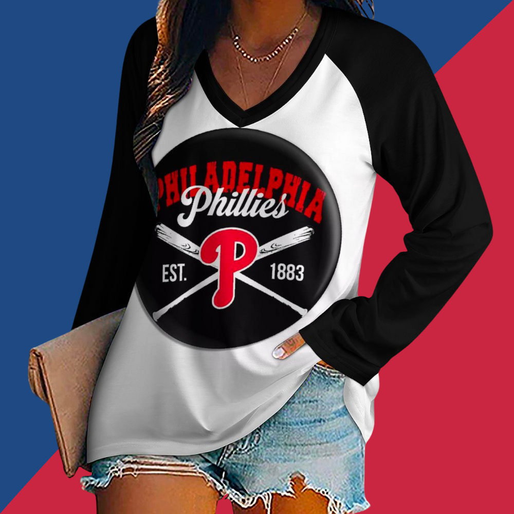 New Fashion Short Sleeve V-Philadelphia Phillies - Baseswear