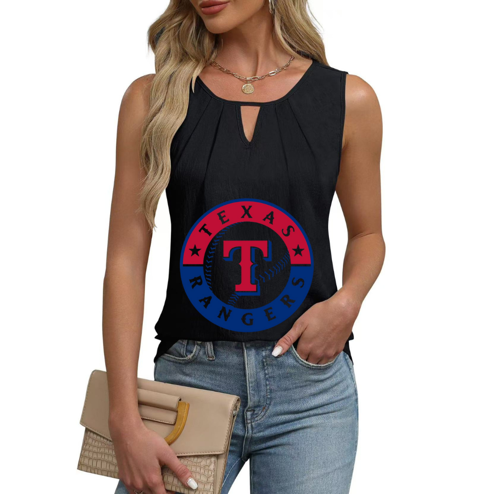 Simple and Versatile Sleeveless Tank Top-Texas Rangers - Baseswear