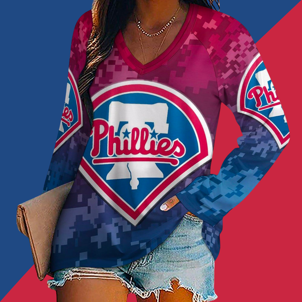 New Fashion Short Sleeve V-Philadelphia Phillies - Baseswear