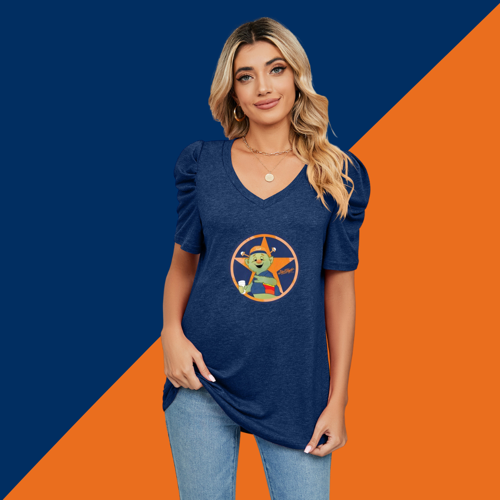 Solid color V-neck temperament short sleeve - Baseswear