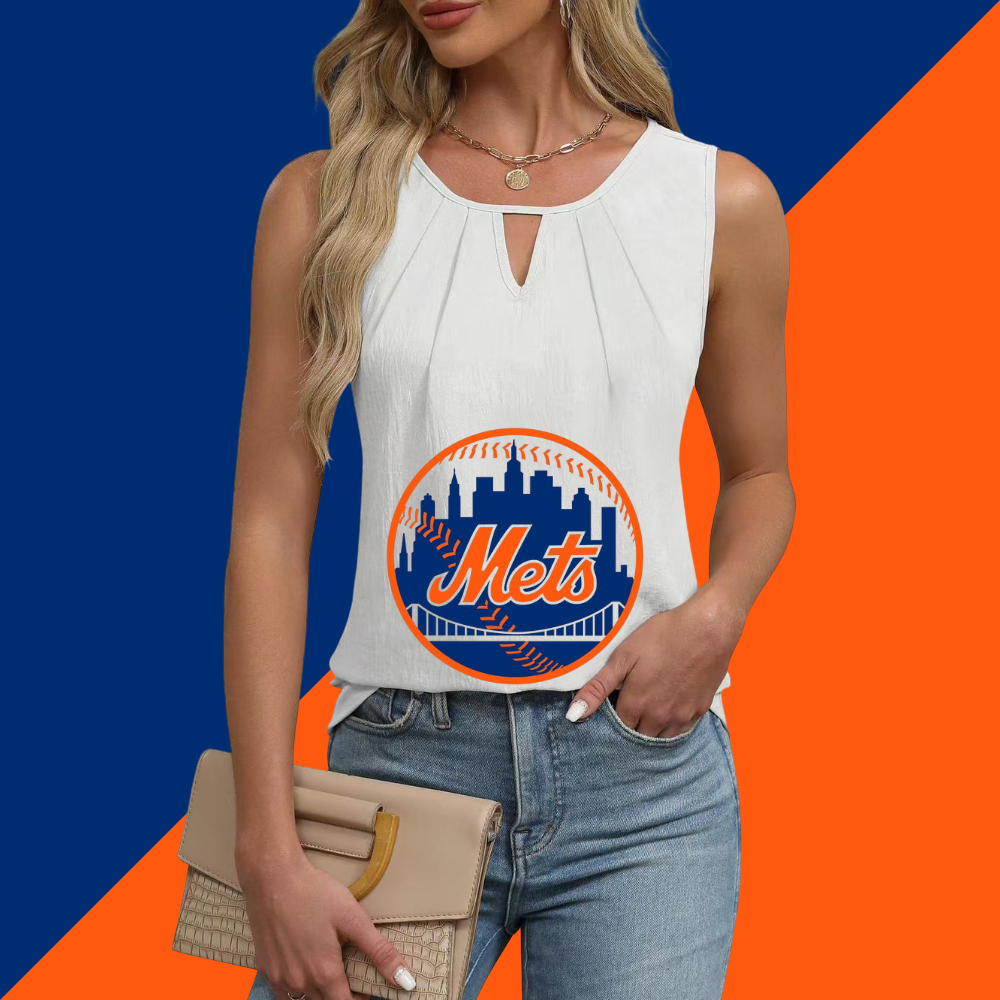 Simple and Versatile Sleeveless Tank Top-New York Mets - Baseswear