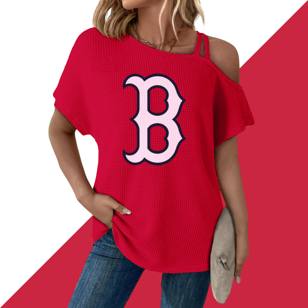 Asymmetrical Neck Short Sleeve T-Shirt - Baseswear