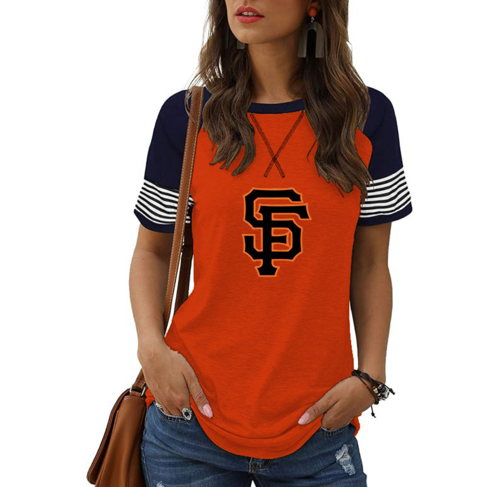 Striped Long Sleeve Women's Crew Neck T-Shirt - Baseswear