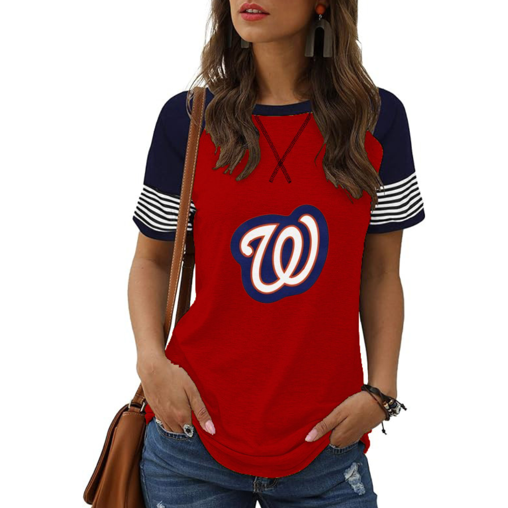 Striped Long Sleeve Women's Crew Neck T-Shirt - Baseswear