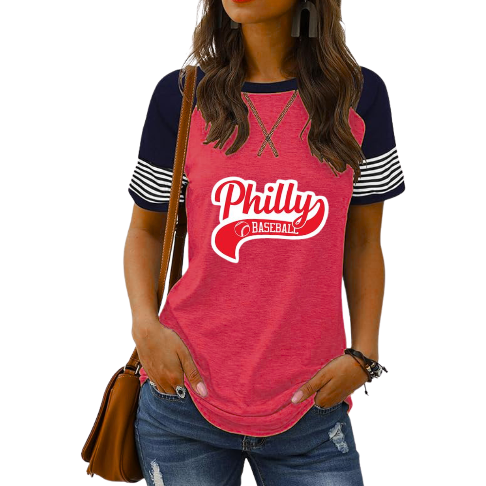 Striped Long Sleeve Women's Crew Neck T-Shirt - Baseswear
