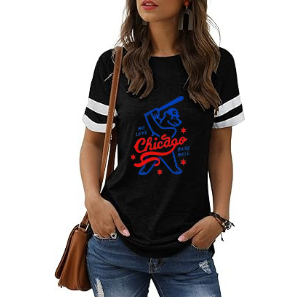 Striped Long Sleeve Women's Crew Neck T-Shirt - Baseswear