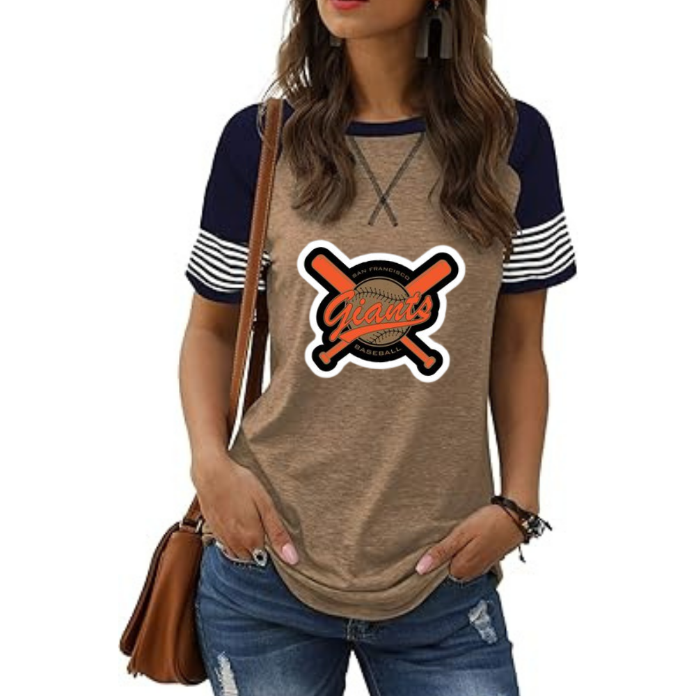 Striped Long Sleeve Women's Crew Neck T-Shirt - Baseswear