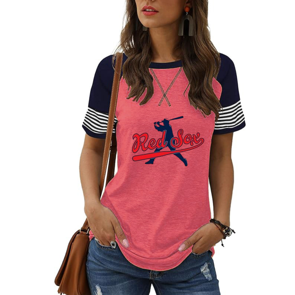 Striped Long Sleeve Women's Crew Neck T-Shirt - Baseswear