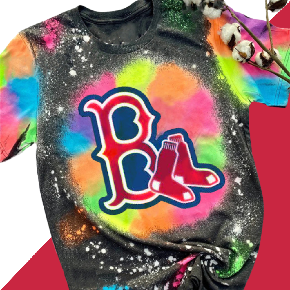 Boston Red Sox Tie-dye Round Neck T Shirt - Baseswear