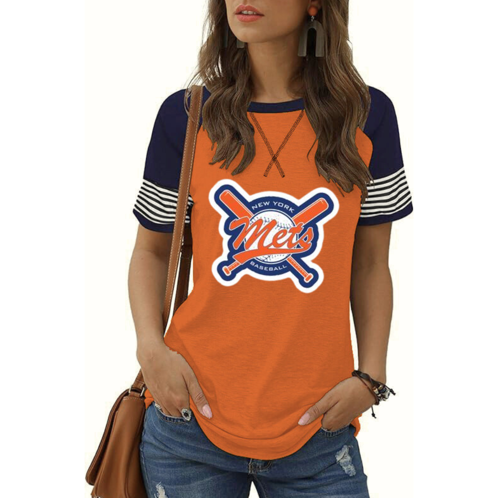 Striped Long Sleeve Women's Crew Neck T-Shirt - Baseswear