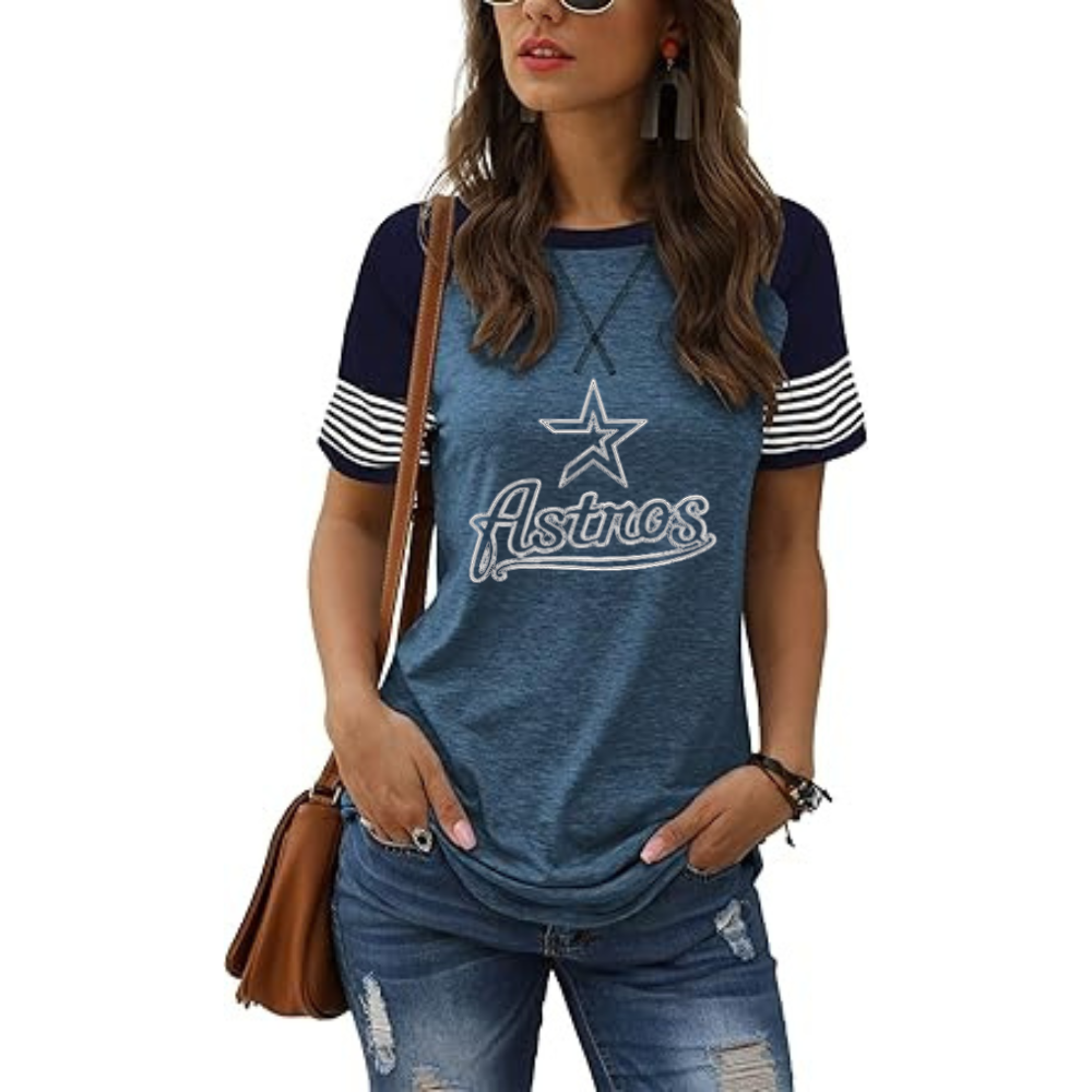 Striped Long Sleeve Women's Crew Neck T-Shirt - Baseswear