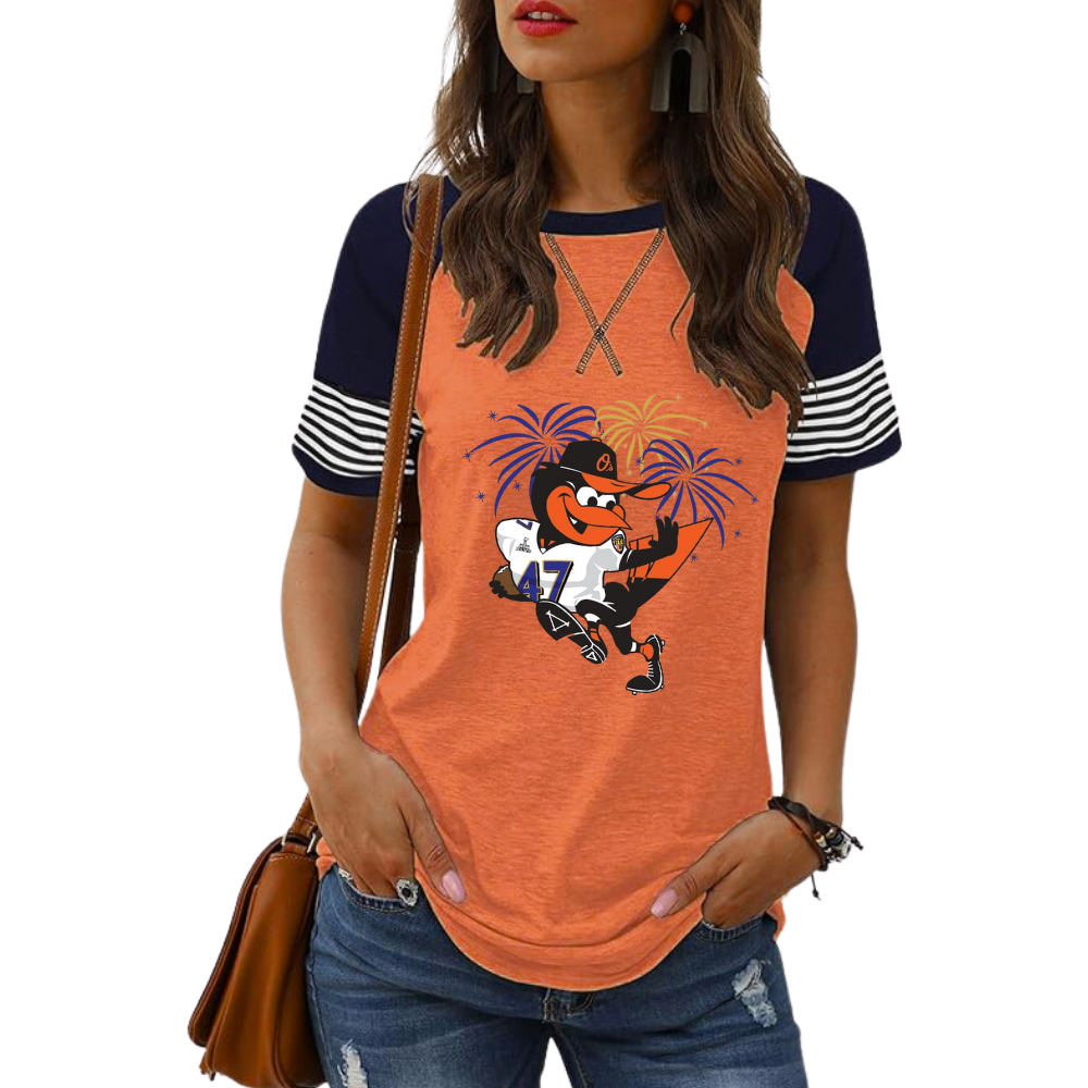 Striped Long Sleeve Women's Crew Neck T-Shirt - Baseswear