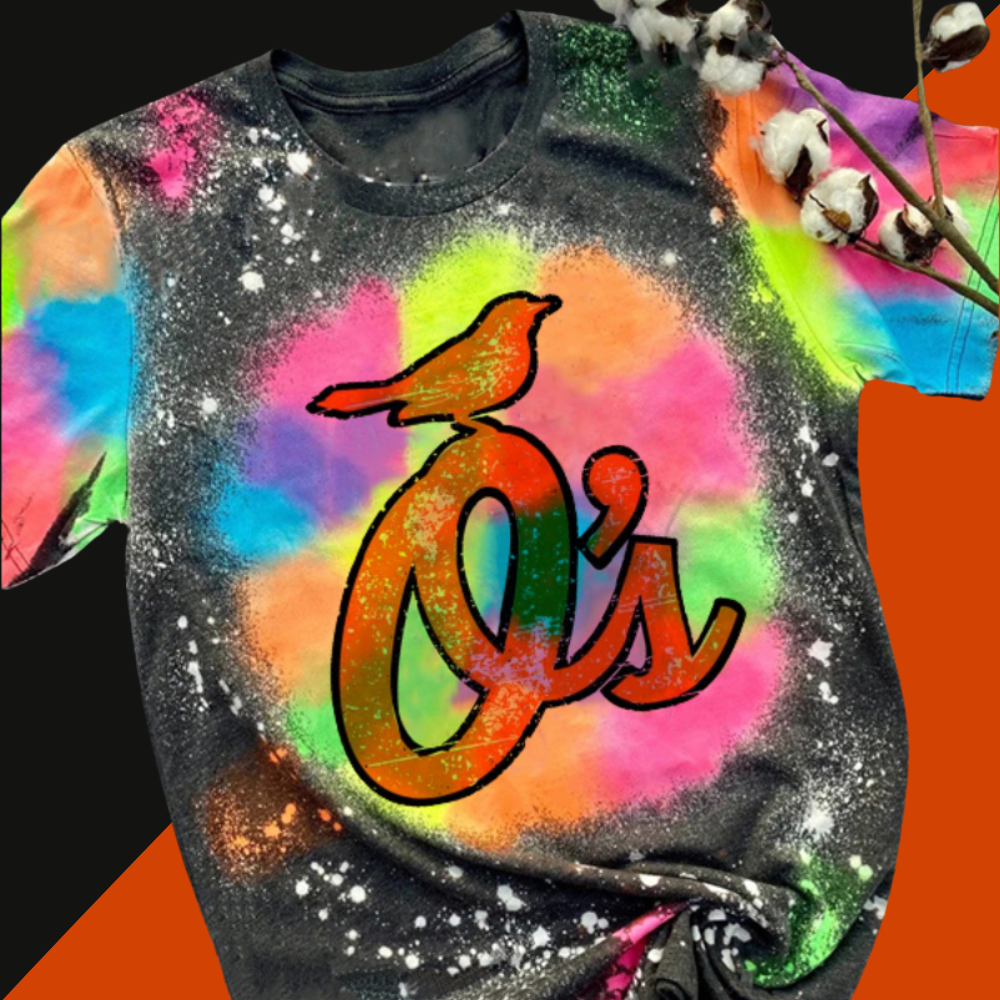 Baltimore Orioles Tie-dye Round Neck T Shirt - Baseswear