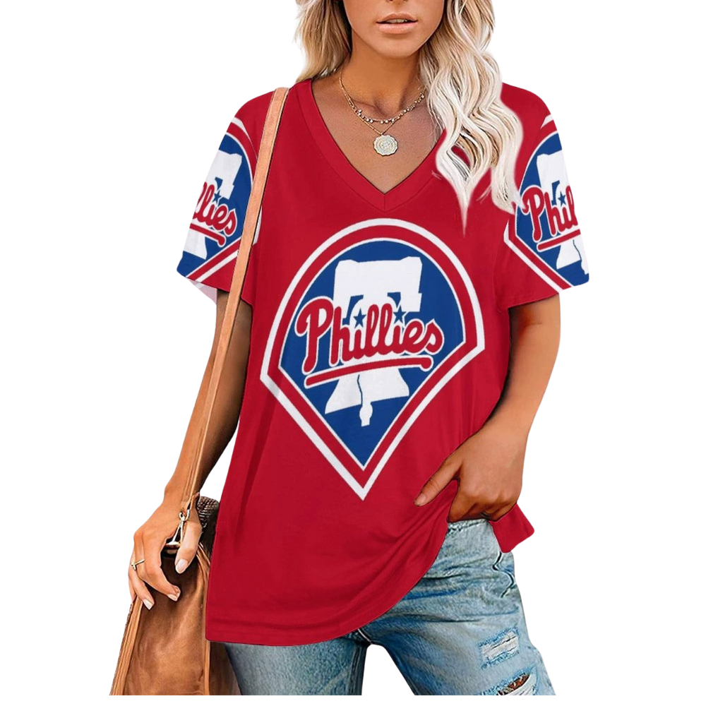 Summer loose ladies V-neck T-shirt - Baseswear