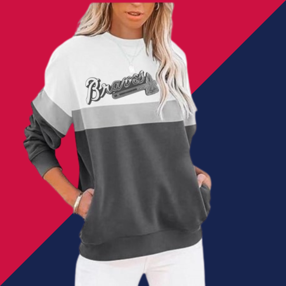 Colorblocked Casual Loose Long Sleeve Sweatshirt - Baseswear