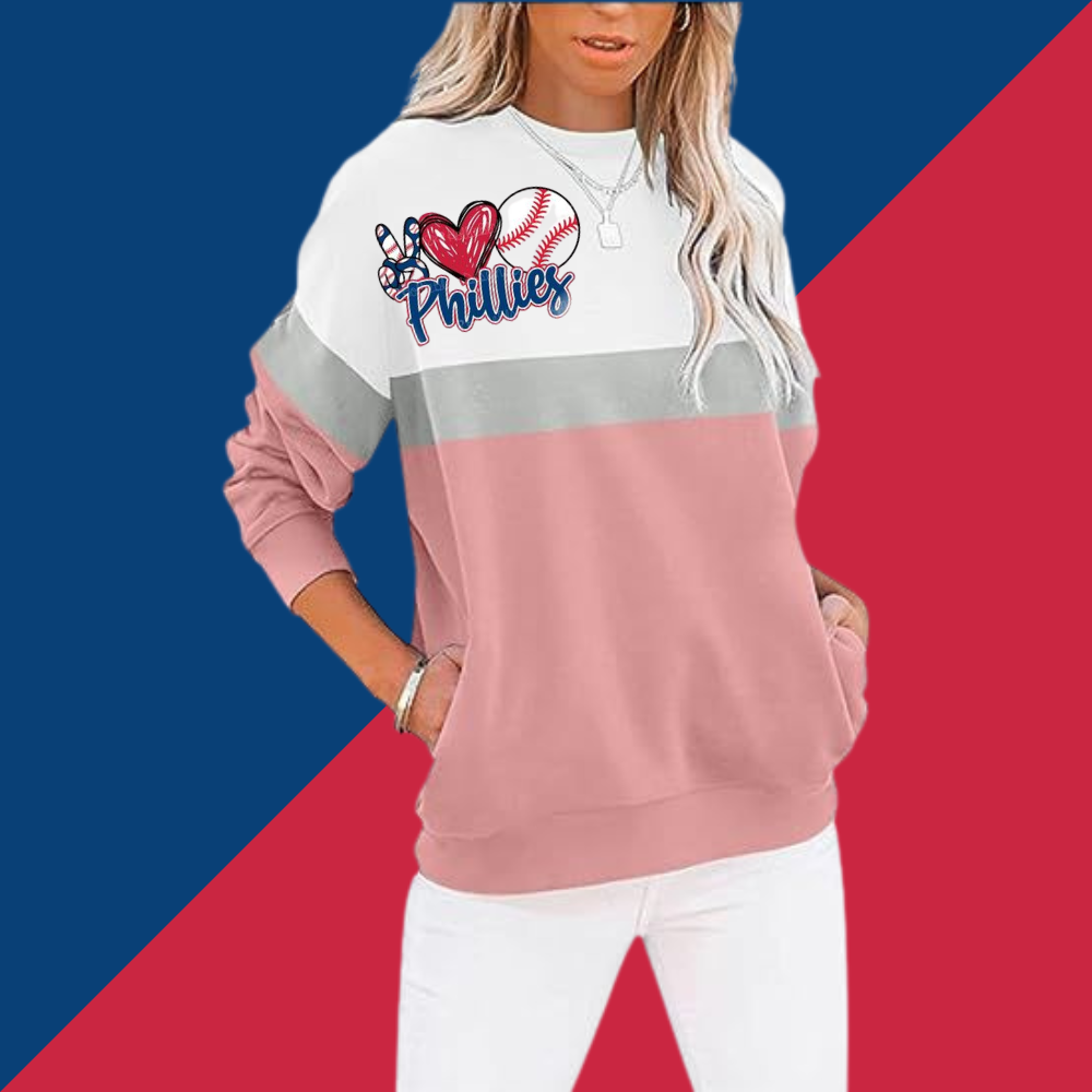 Colorblocked Casual Loose Long Sleeve Sweatshirt - Baseswear