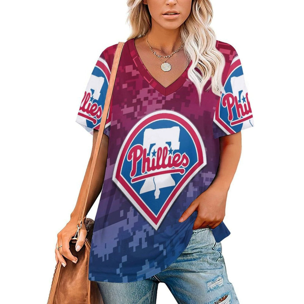 Summer loose ladies V-neck T-shirt - Baseswear