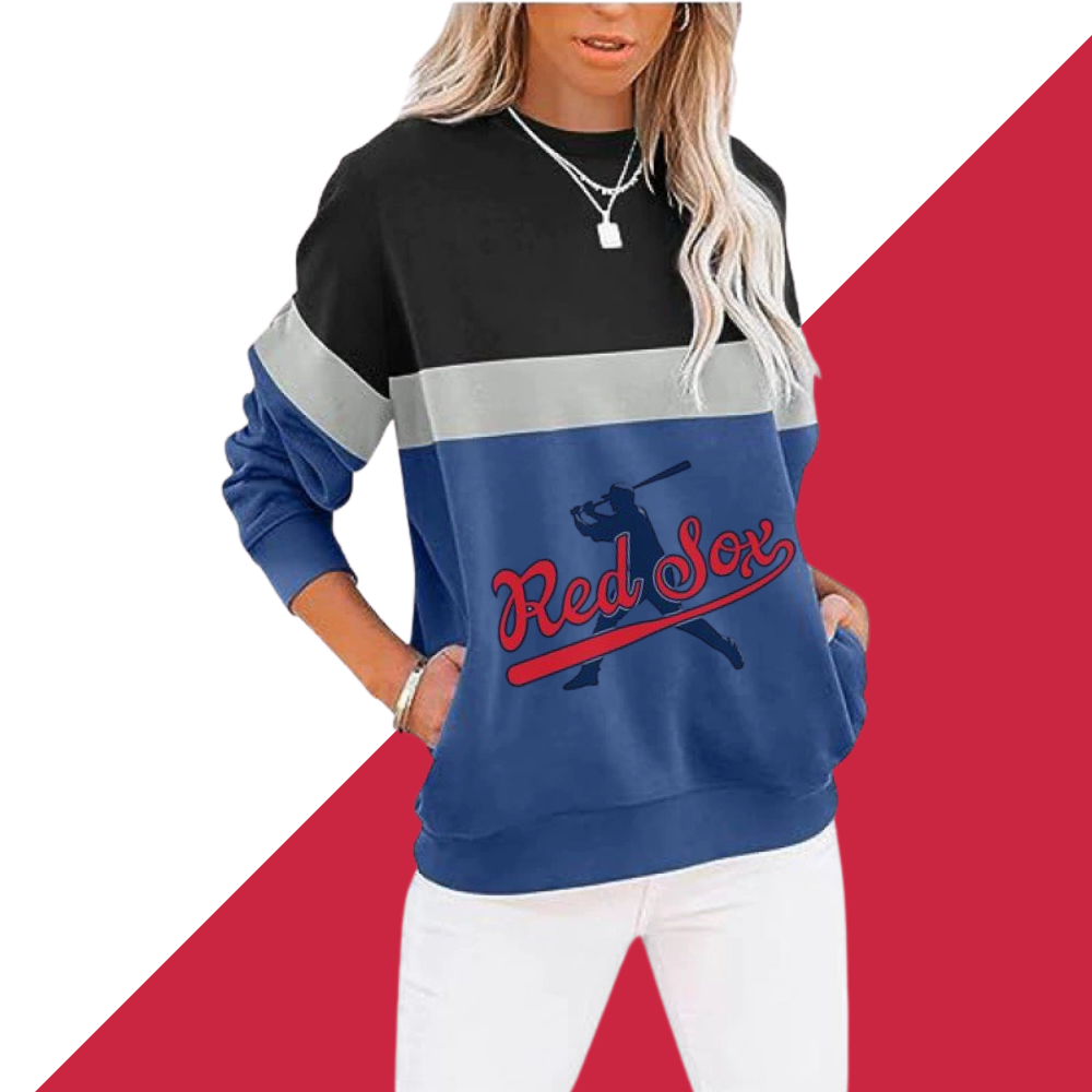 Colorblocked Casual Loose Long Sleeve Sweatshirt - Baseswear