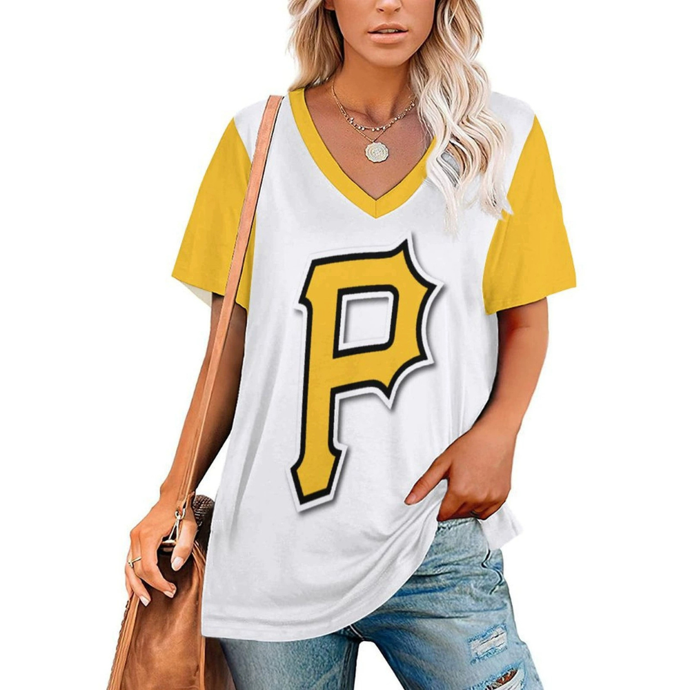 Summer loose ladies V-neck T-shirt - Baseswear