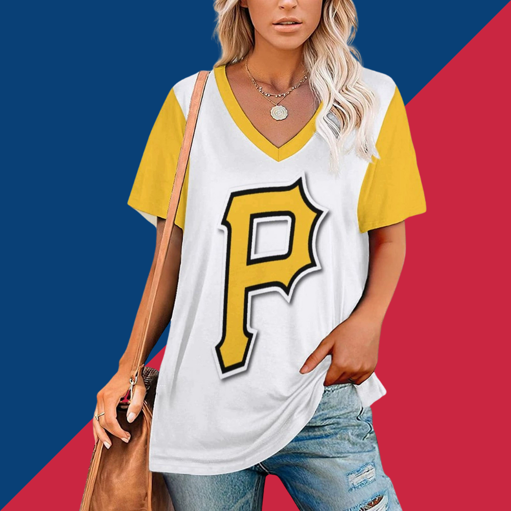 Summer loose ladies V-neck T-shirt - Baseswear