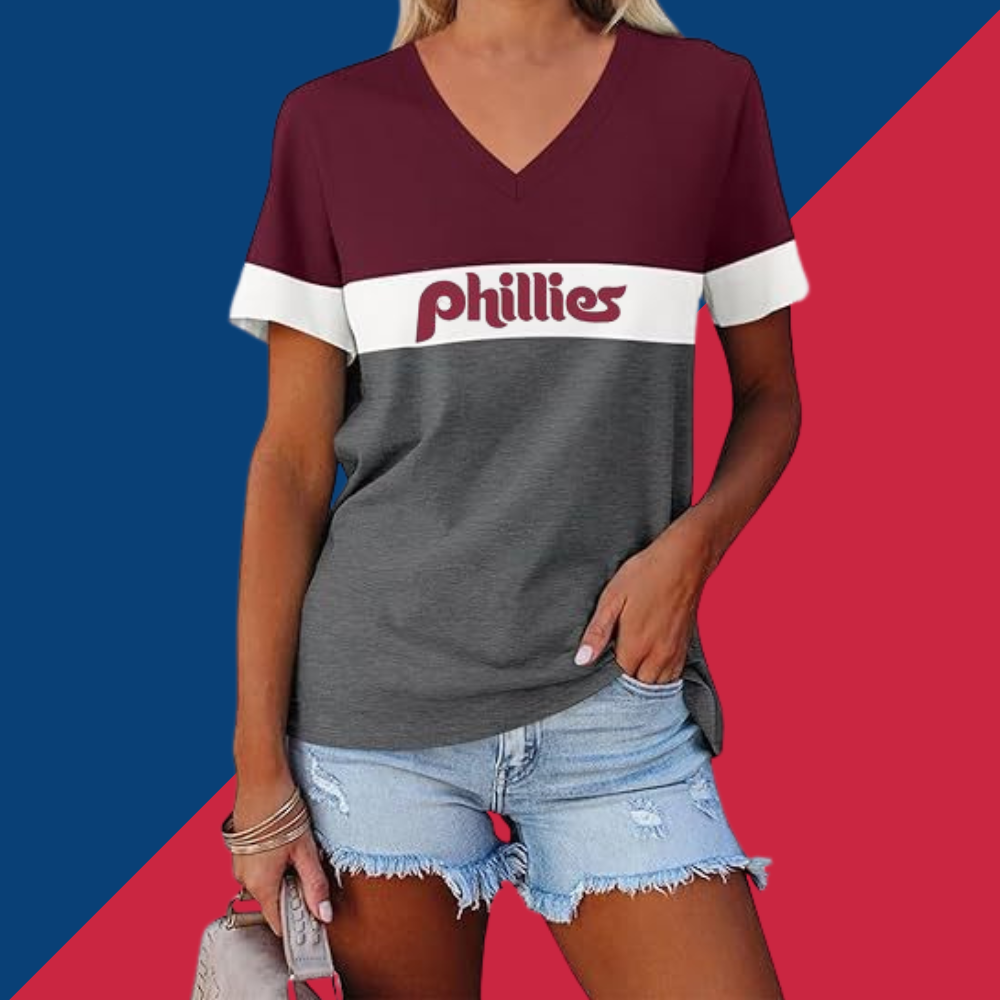 Casual Fashion Colorblocking V-Neck T-Shirt - Baseswear