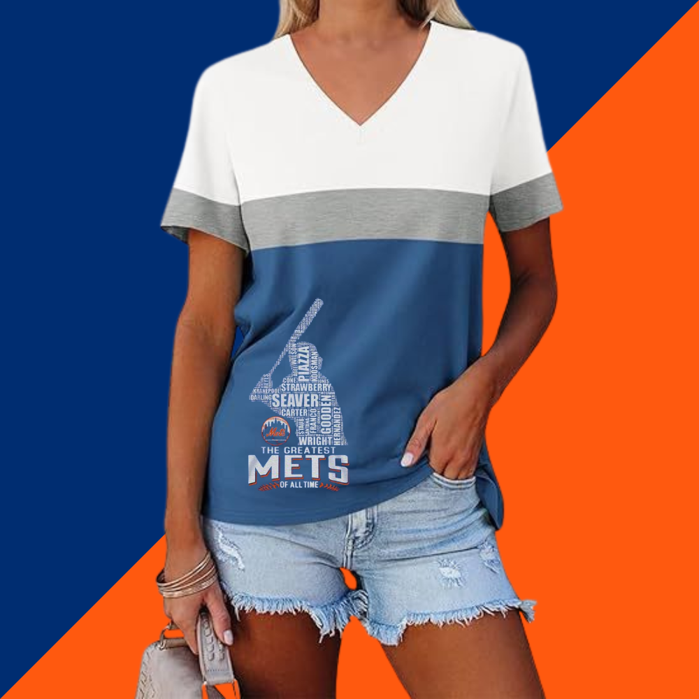 Casual Fashion Colorblocking V-Neck T-Shirt - Baseswear