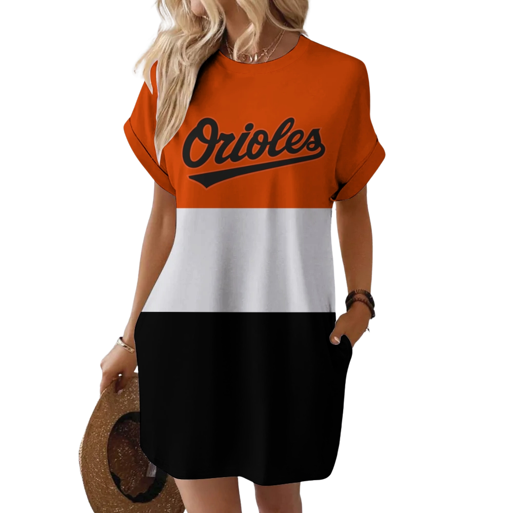 Orioles Hidden Pocket Short Sleeve Tee Dress - Baseswear