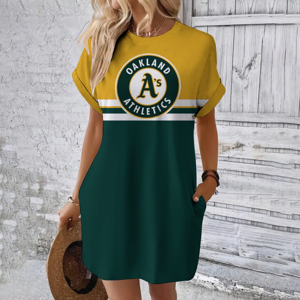 Athletics Hidden Pocket Short Sleeve Tee Dress - Baseswear