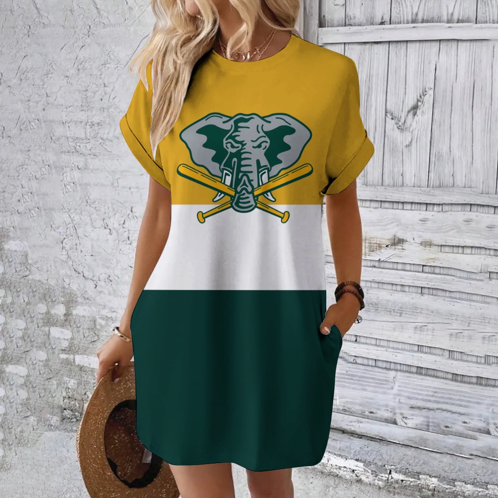 Athletics Hidden Pocket Short Sleeve Tee Dress - Baseswear