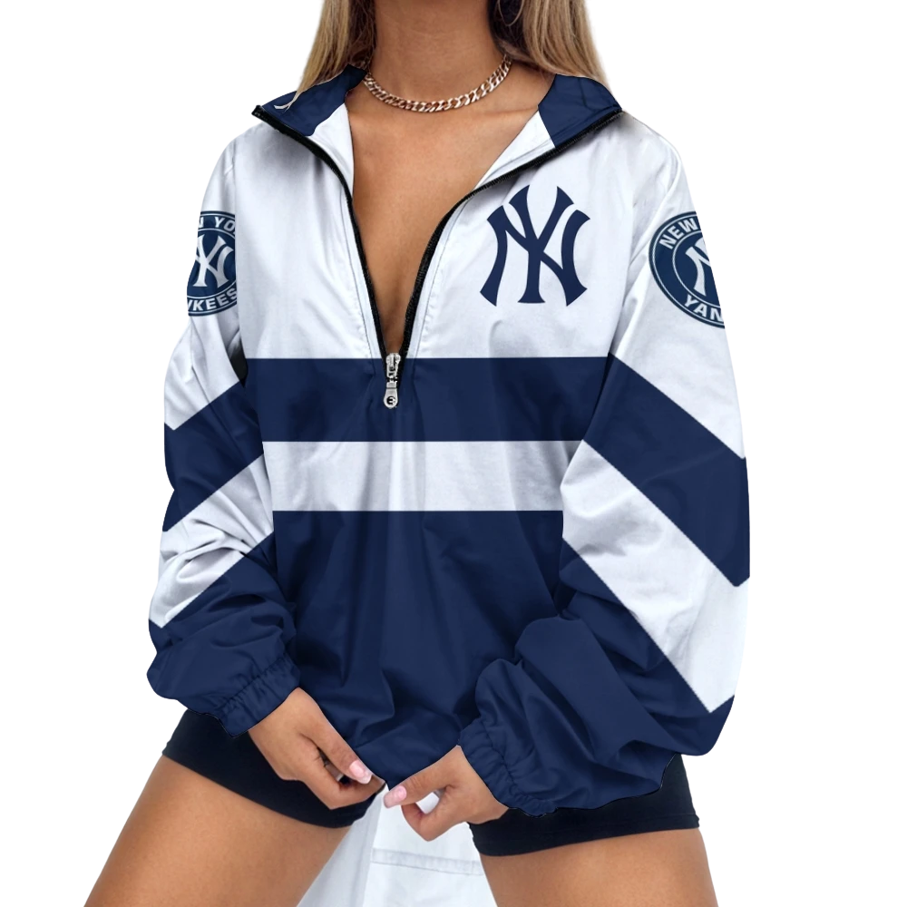 Women's Baseball Print V Neck Zipper Sweatshirt Jacket - Baseswear